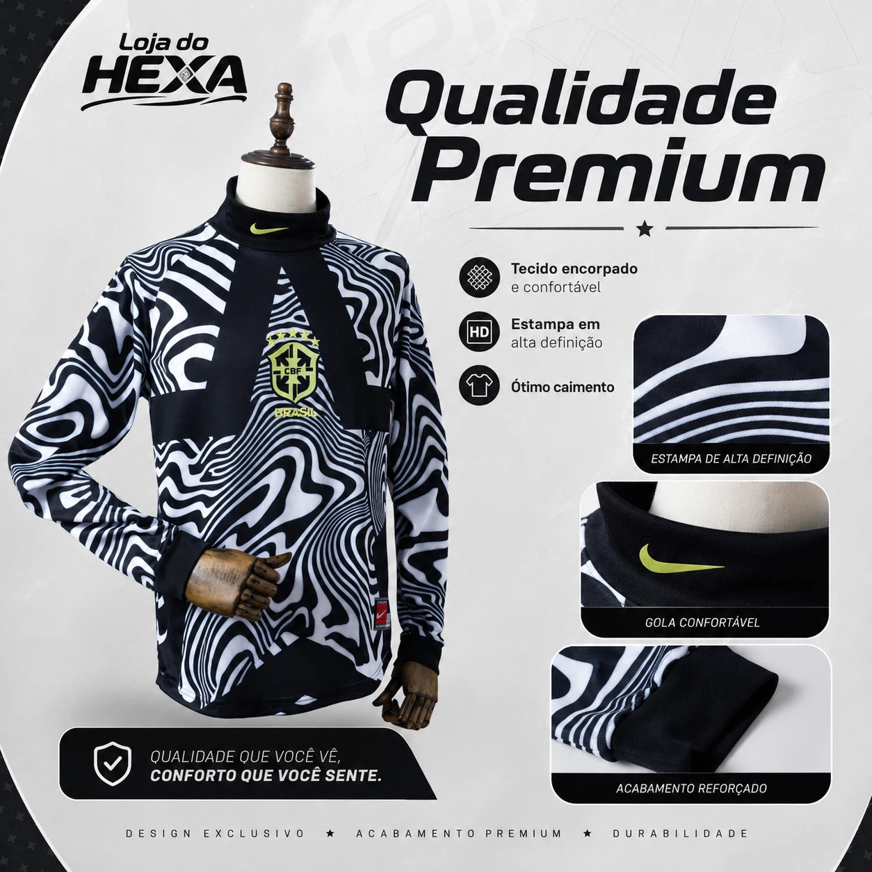 Camisa Brasil Goleiro Manga Longa 25/26 Masculina - Loja do hexa